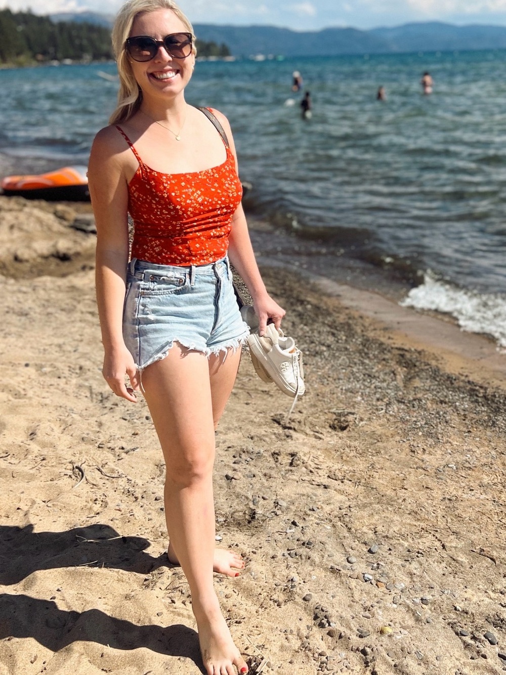 Reformation Orange Floral Camisole